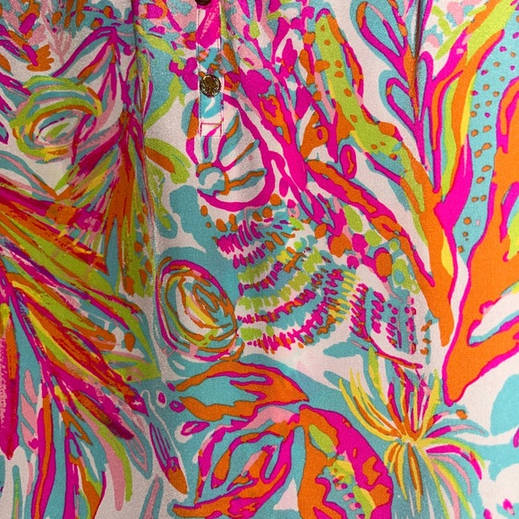 Lilly Pulitzer Elsa Silk Top Scuba to Cuba - Picture 3 of 5